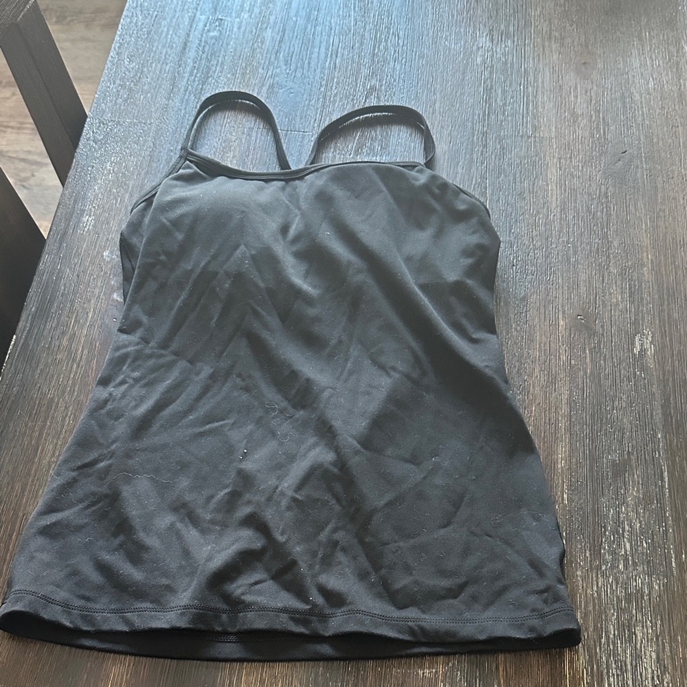Aerie build in bra Black Spaghetti Strap Tank Top